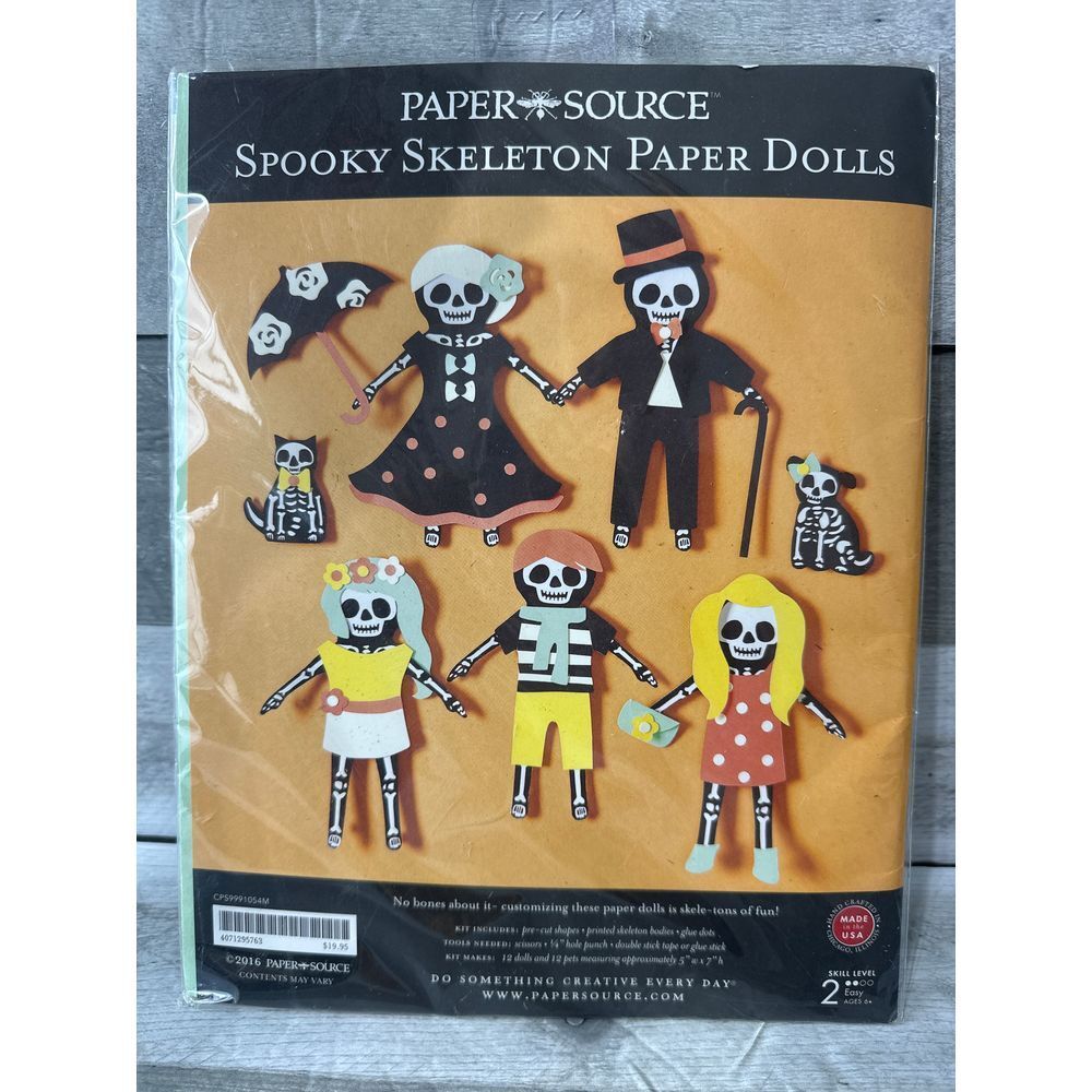Paper Source Spooky Skelton Paper Dolls‎